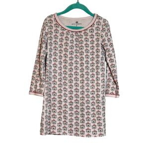 Ro's Garden Kids Pink Pima Cotton Bear Print Lounge Dress SZ 4 Long Sleeve